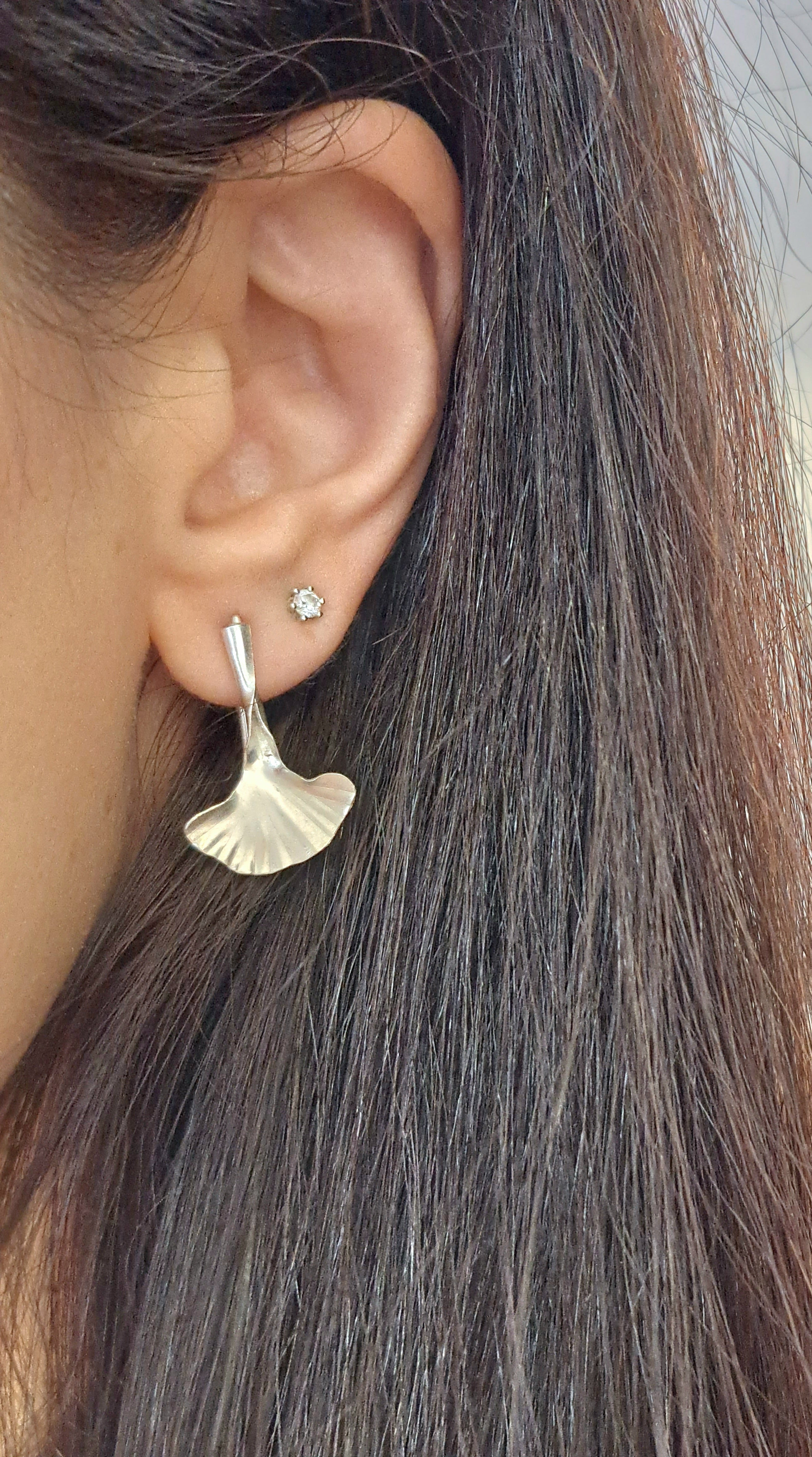 Mini boucles d'oreilles Ginkgo